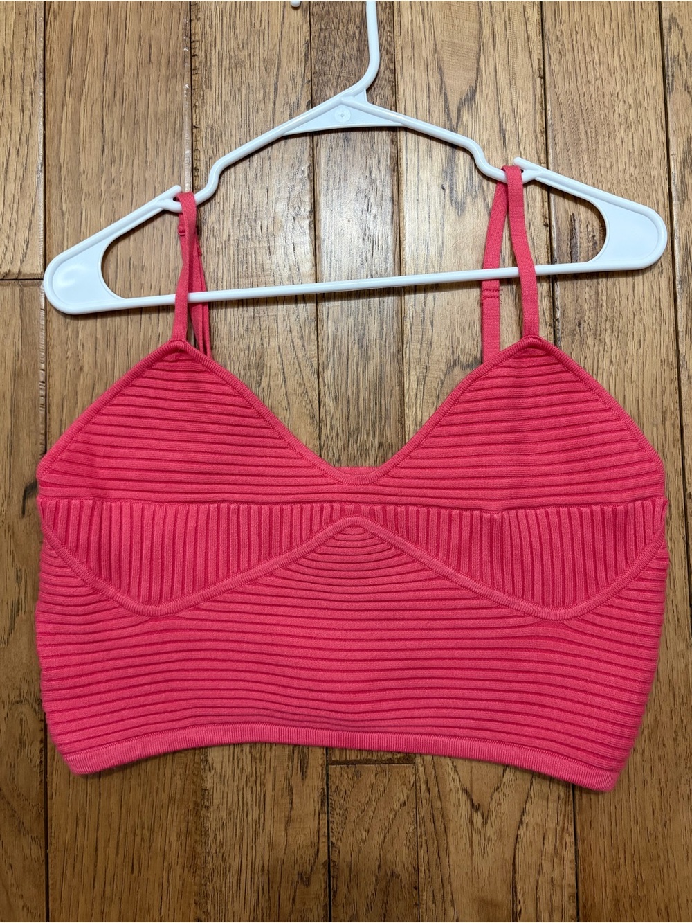 Aerie Ribbed Hot Pink Cropped Tank